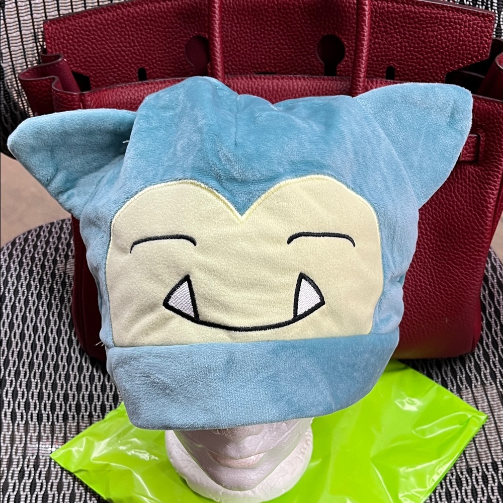 Pokemon Snorlax Hat in Blue and Cream